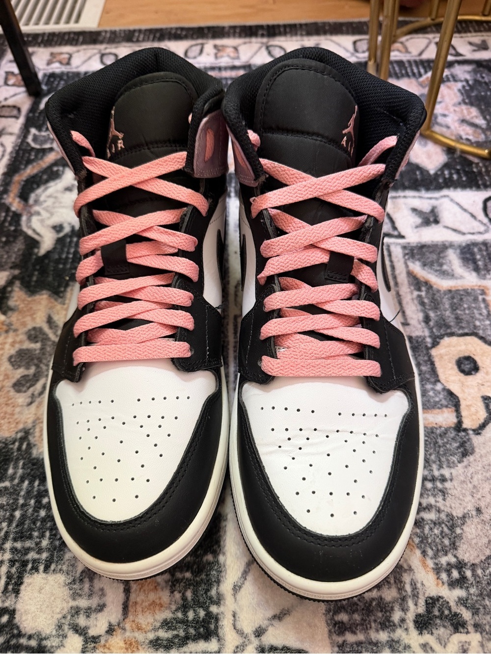 Nike Air Jordan 1 Mid SE Zen Master Black Bleach Coral Sneakers Men Size 10 - Picture 7 of 11